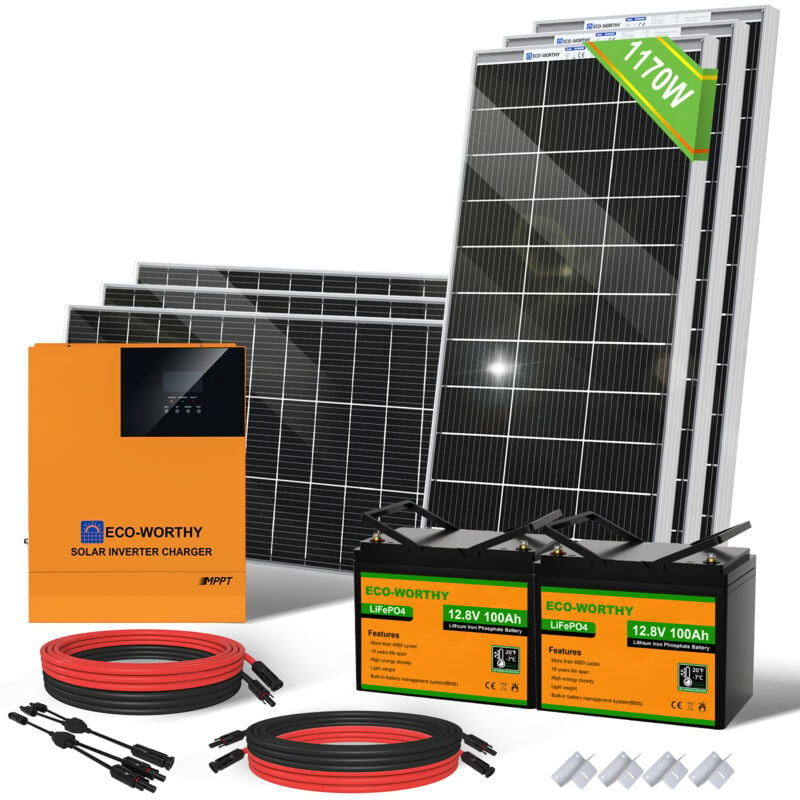 Eco-worthy - Kit de panneaux solaires 1170W 24V avec onduleu