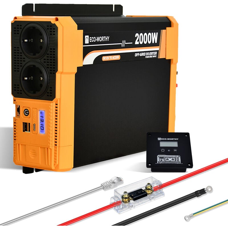 2000W 12Vdc-230Vac Pure Sine Wave Inverter Onduleur solaire 